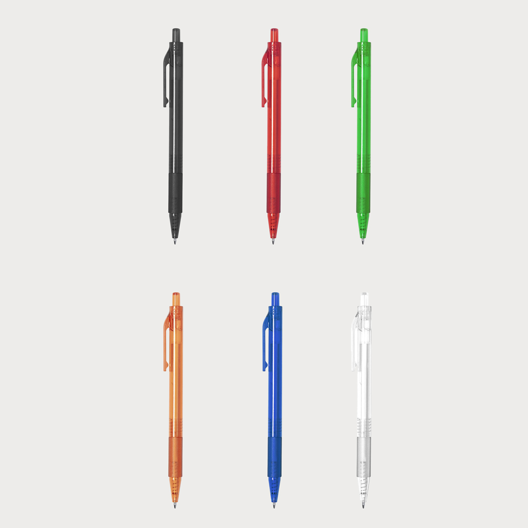 Die Kugelschreiber sind in sechs verschiedenen Farben erhältlich