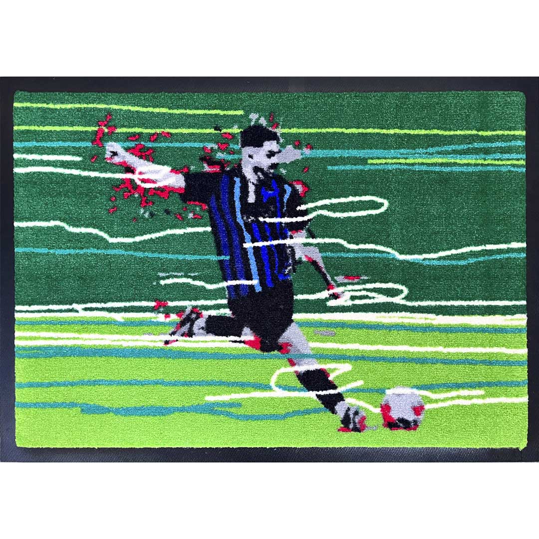 Bedruckte Fußmatte mit Fussballer